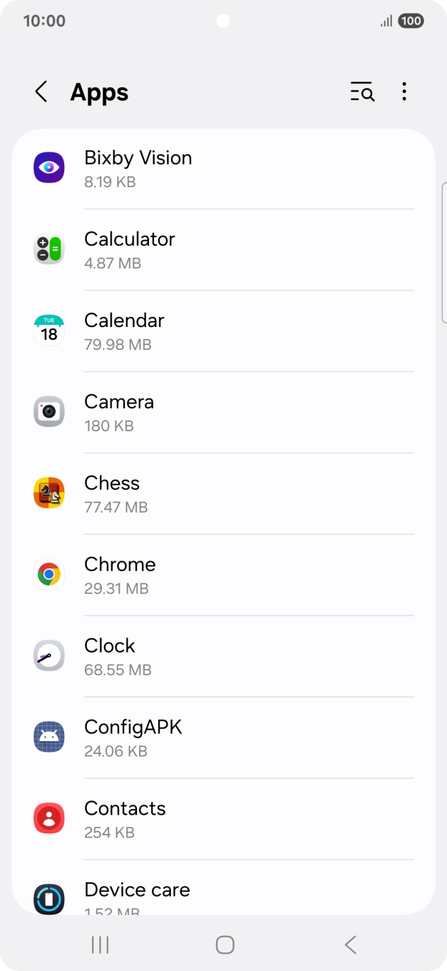 Press the required app.