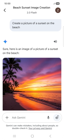 You can also ask Gemini to generate a picture based on your description.