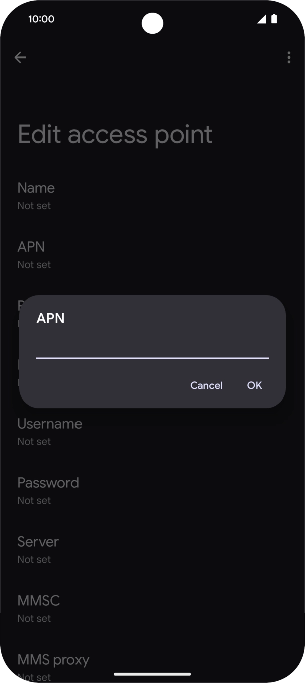 Key in telstra.wap and press OK.