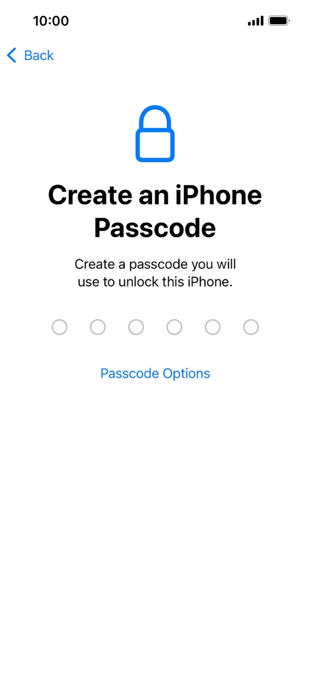 Press Passcode Options.