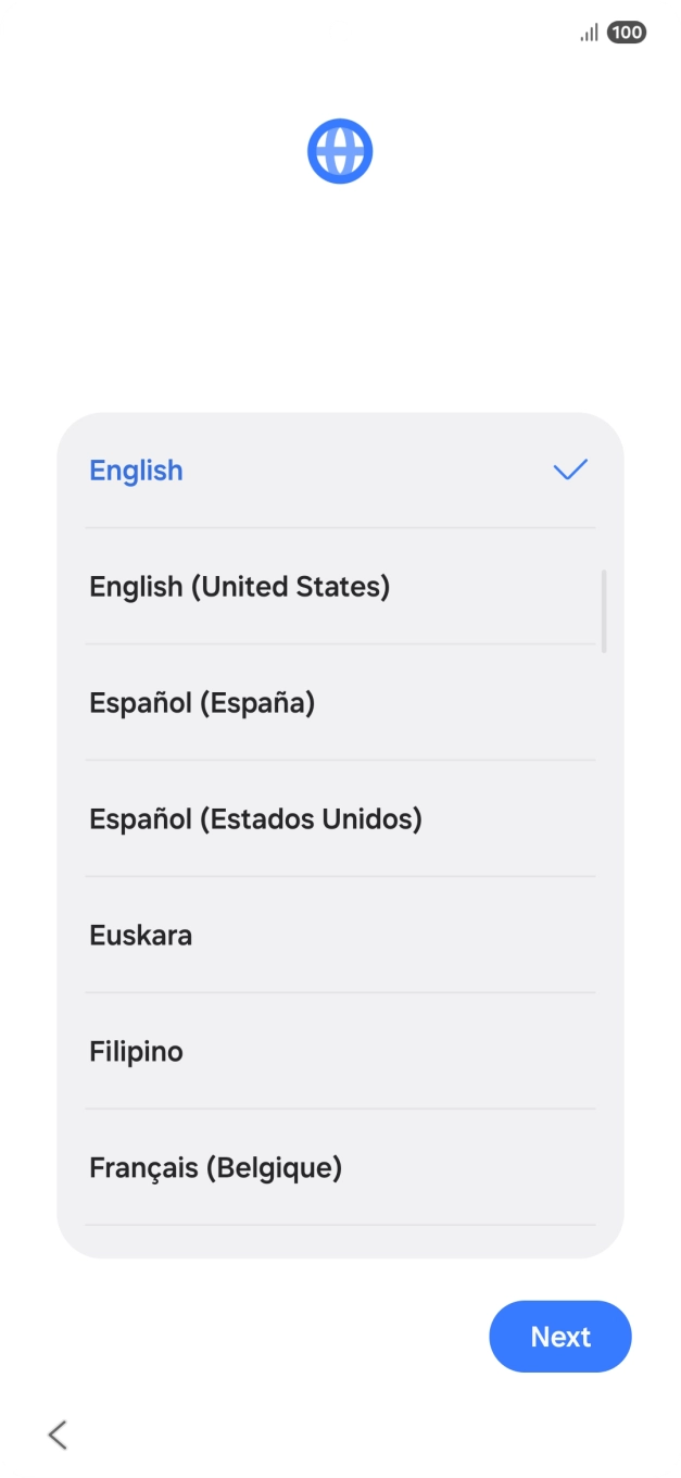 Press the required language. Press the required language.