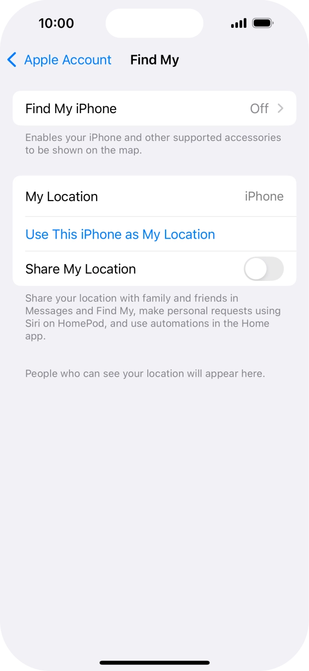 Press Find My iPhone. Press Find My iPhone.
