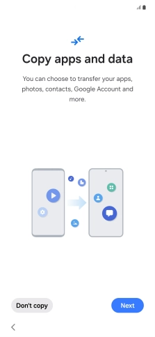 Press Don't copy and follow the instructions on the screen to finish the activation.