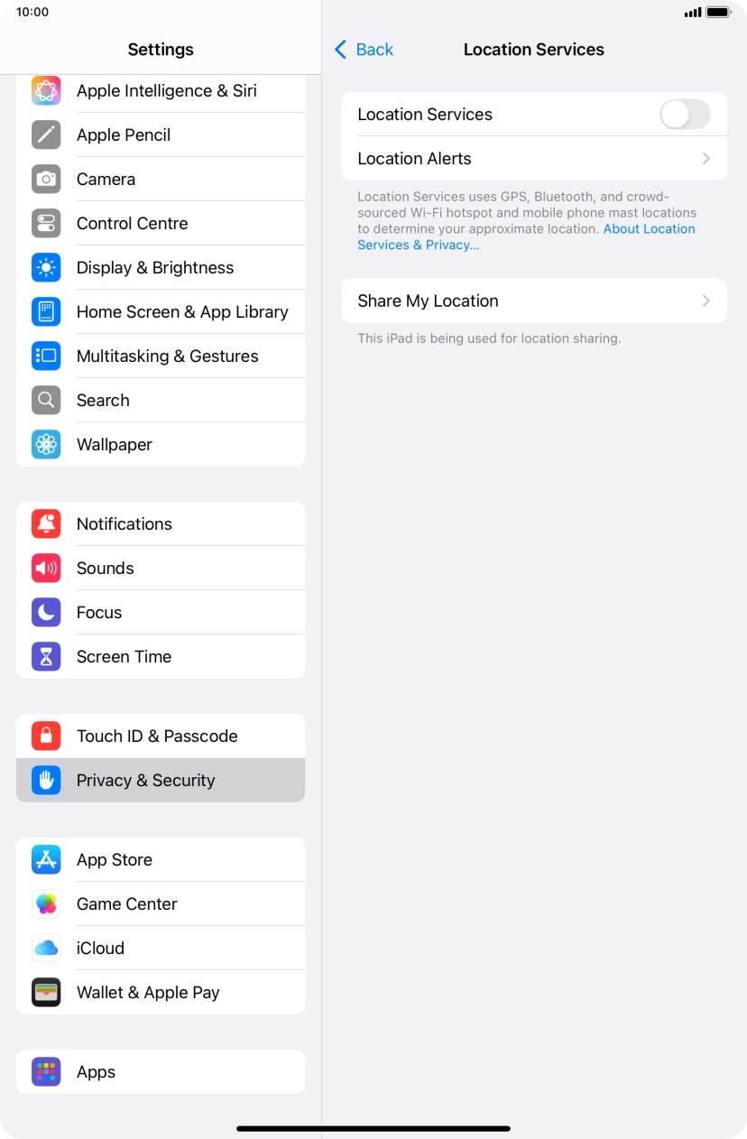 Press the indicator next to 