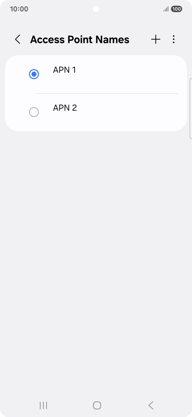 Press the field next to the data connection to activate it.