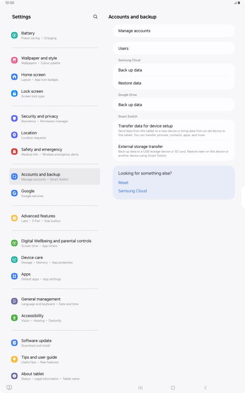 Press Manage accounts. Press Manage accounts.