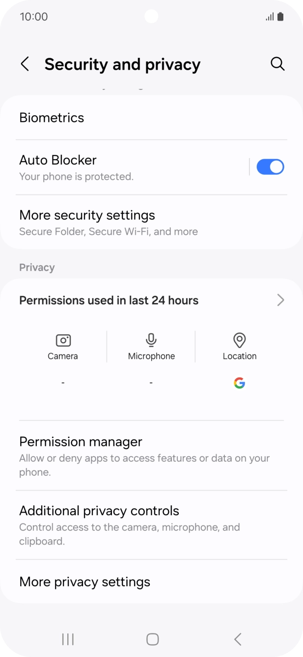 Press More security settings.