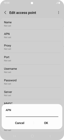 Key in telstra.wap and press OK.