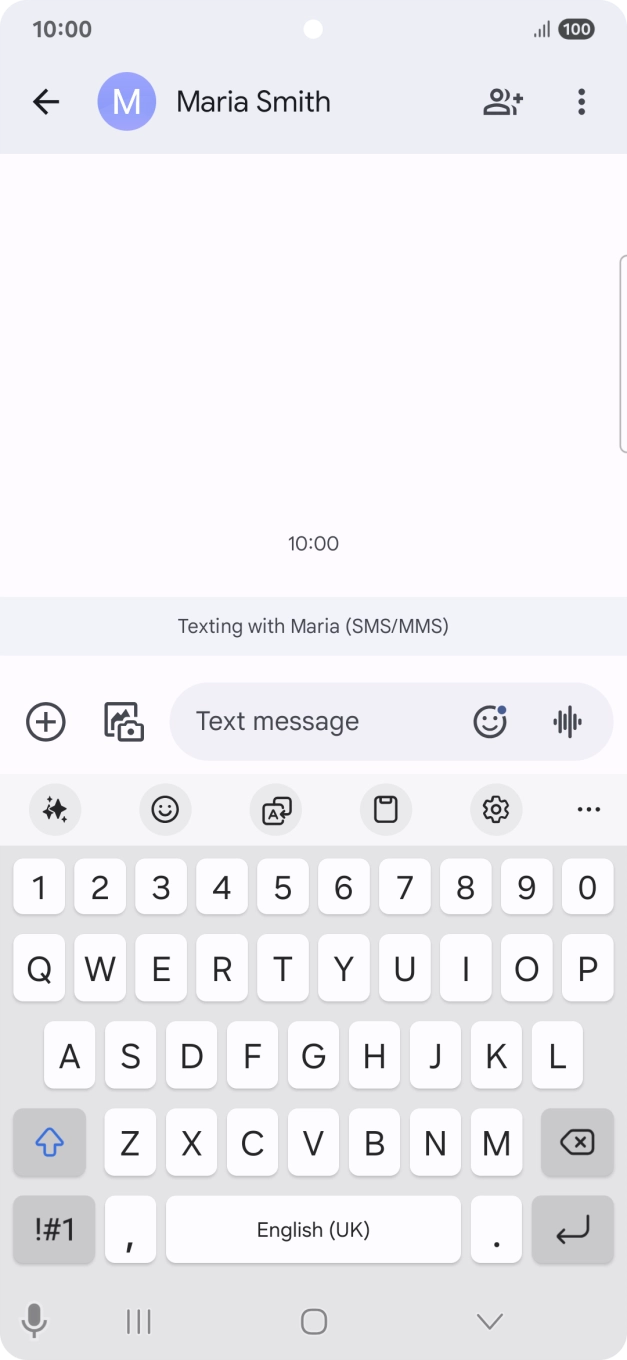 Select an existing conversation or create a new message and press the AI icon.