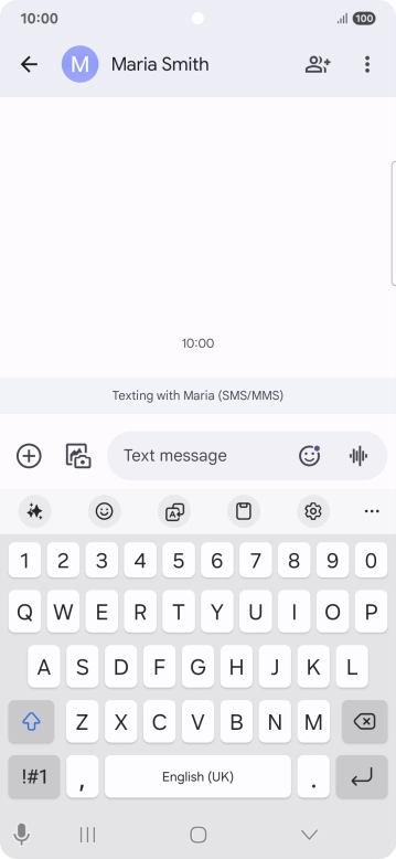 Select an existing conversation or create a new message and press the AI icon.