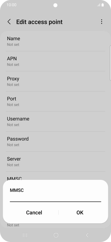 Key in http://mmsc.telstra.com:8002 and press OK.