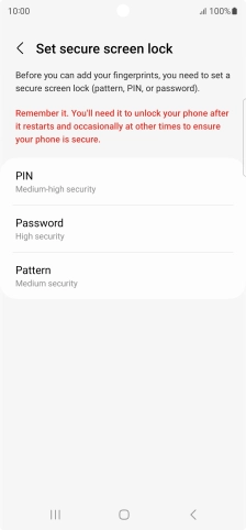Press the required phone lock code and follow the instructions on the screen to create an additional phone lock code.