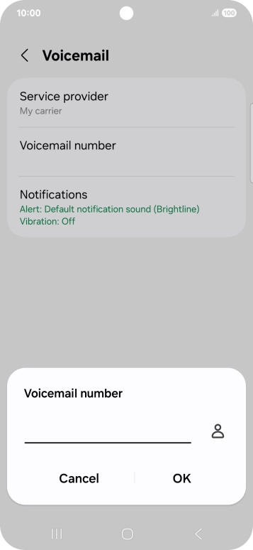 Key in +61101 and press OK.