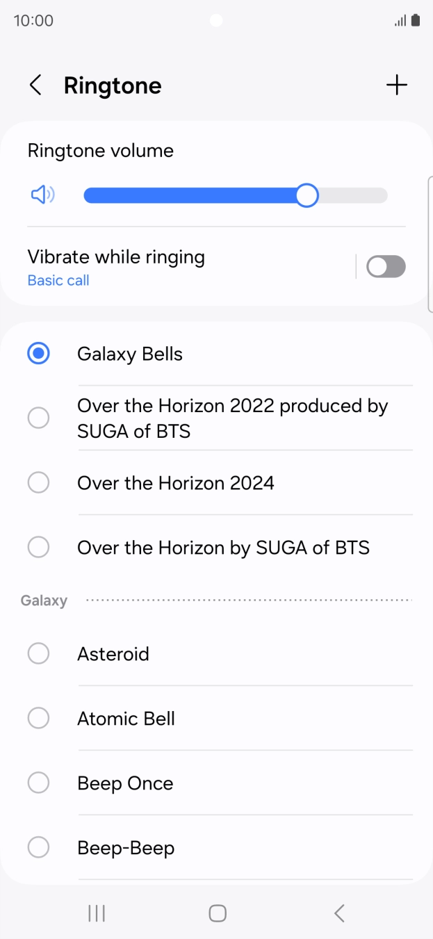 Press the different ring tones to hear them.