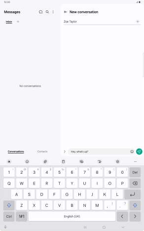 Create a new message and write the required text.