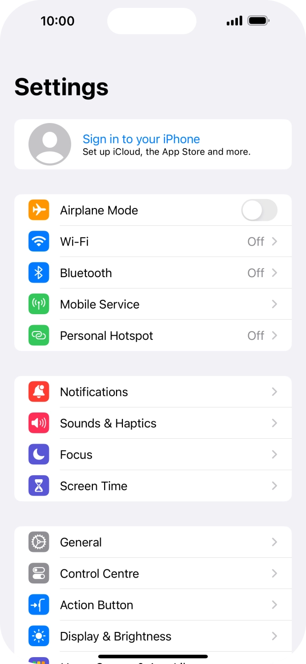 Press Sign in to your iPhone.