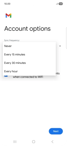 Press the required setting.