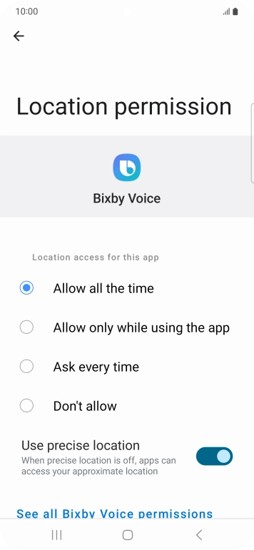 Press the required setting. Press the required setting.