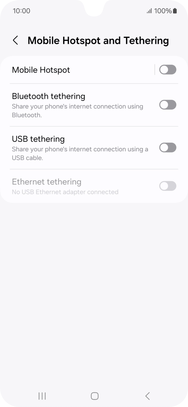 Press Mobile Hotspot.