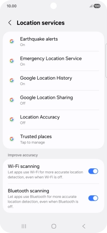 Press Location Accuracy.