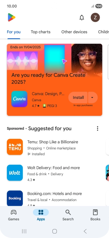 Press the profile icon. Press the profile icon.