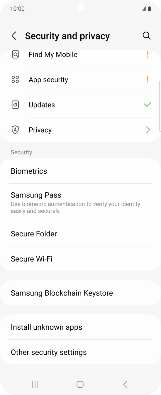 Press Other security settings.