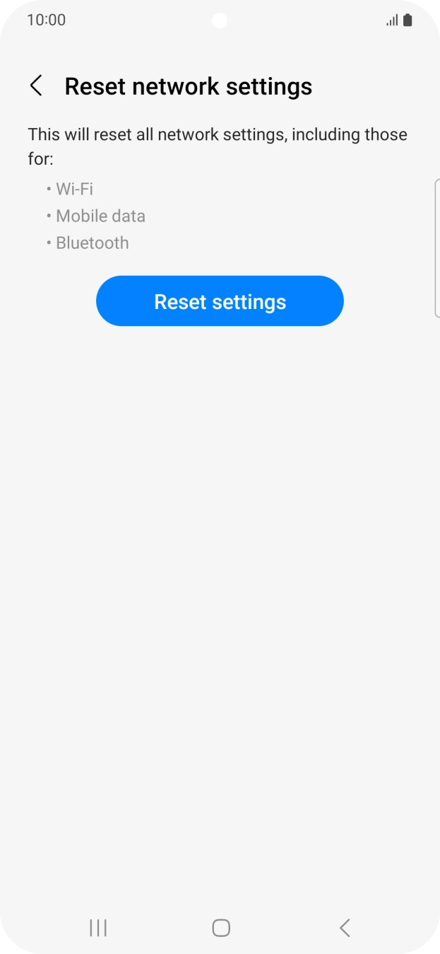 Press Reset settings. Press Reset settings.