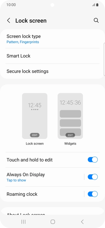 Press Screen lock type and key in the additional phone lock code you created earlier.