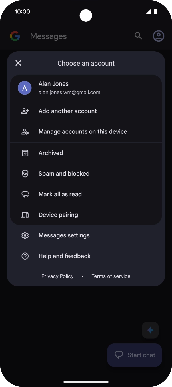 Press Messages settings.