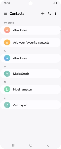 Press the new contact icon.