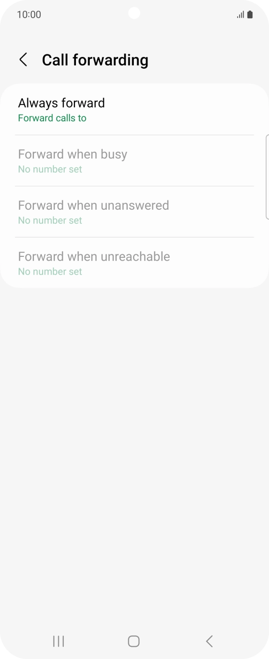 Press the required divert type.