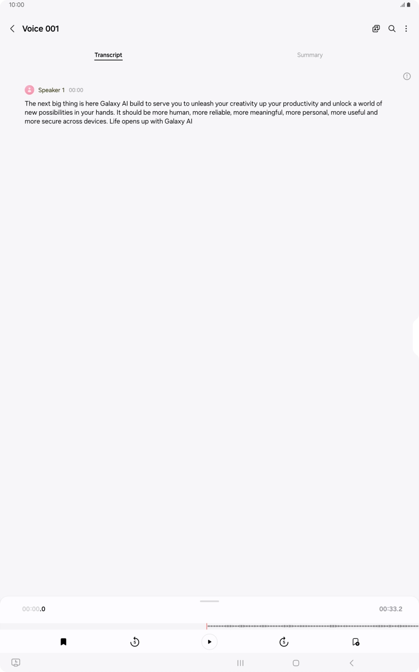 To view a summary of the text, press Summary. To view a summary of the text, press Summary.