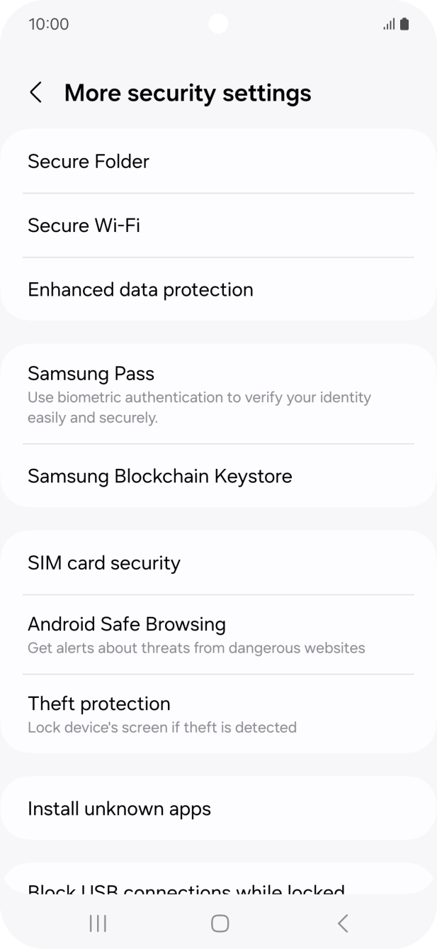 Press SIM card security.