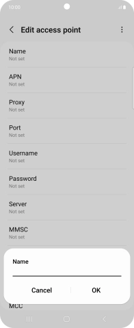 Key in Telstra Internet and press OK.