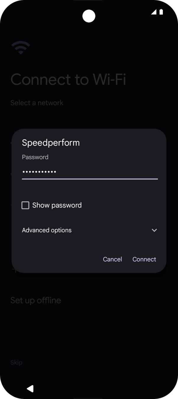 Key in the password for the Wi-Fi network and press Connect. Key in the password for the Wi-Fi network and press Connect.