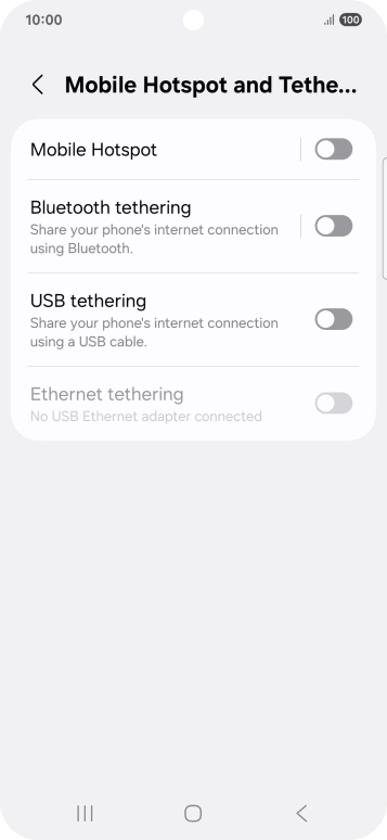 Press Mobile Hotspot.