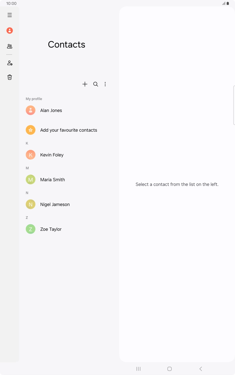 Press the new contact icon.