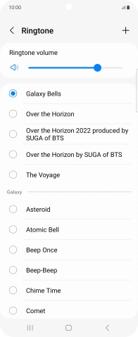 Press the different ring tones to hear them.