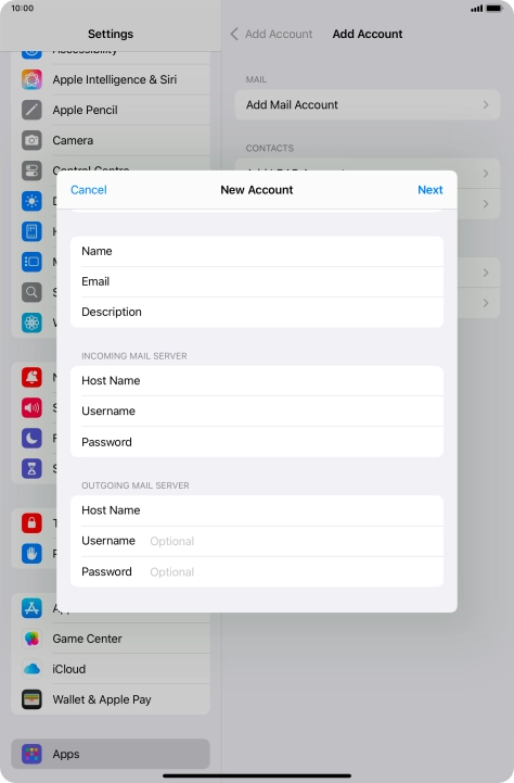 Press Username and key in the username for your Telstra email account. Press Username and key in the username for your Telstra email account.