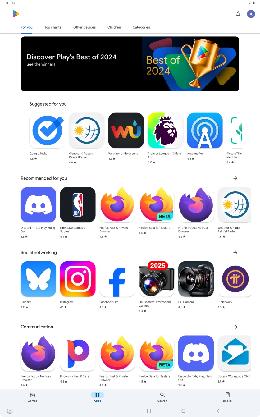 Press the profile icon.