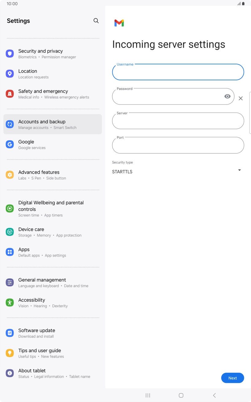 Press the field below 