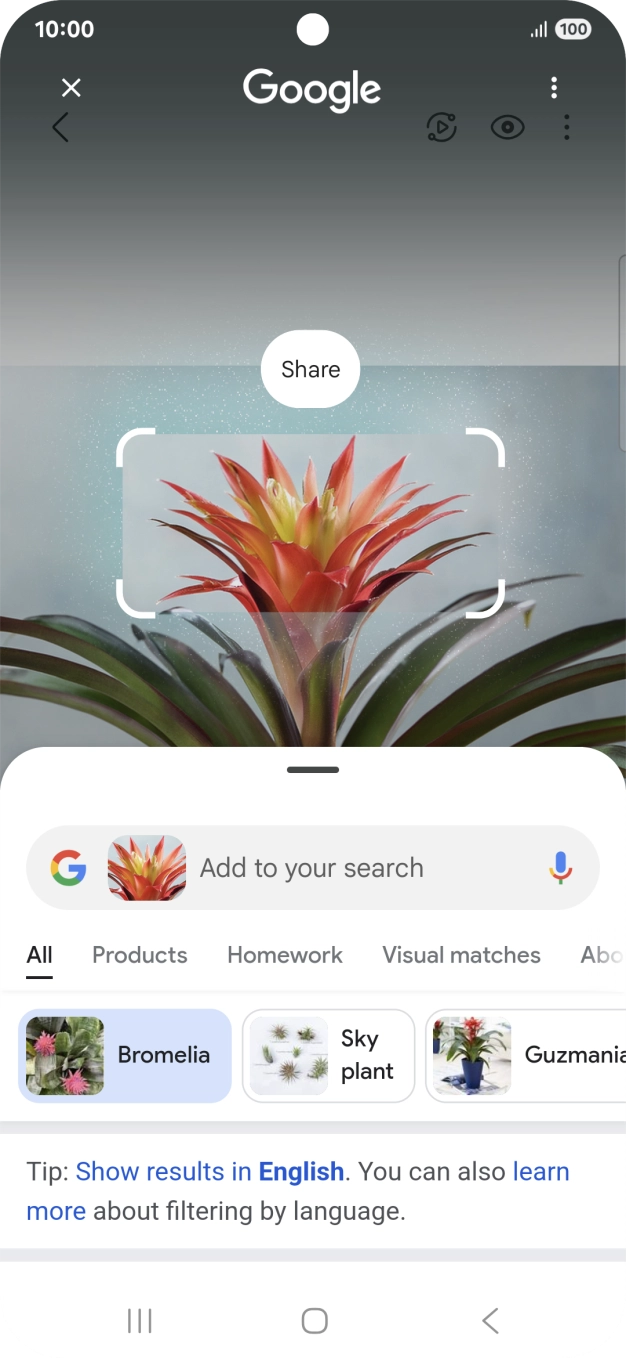 Follow the instructions on the screen to use the search results.