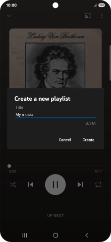 Key in a name for the playlist and press Create.