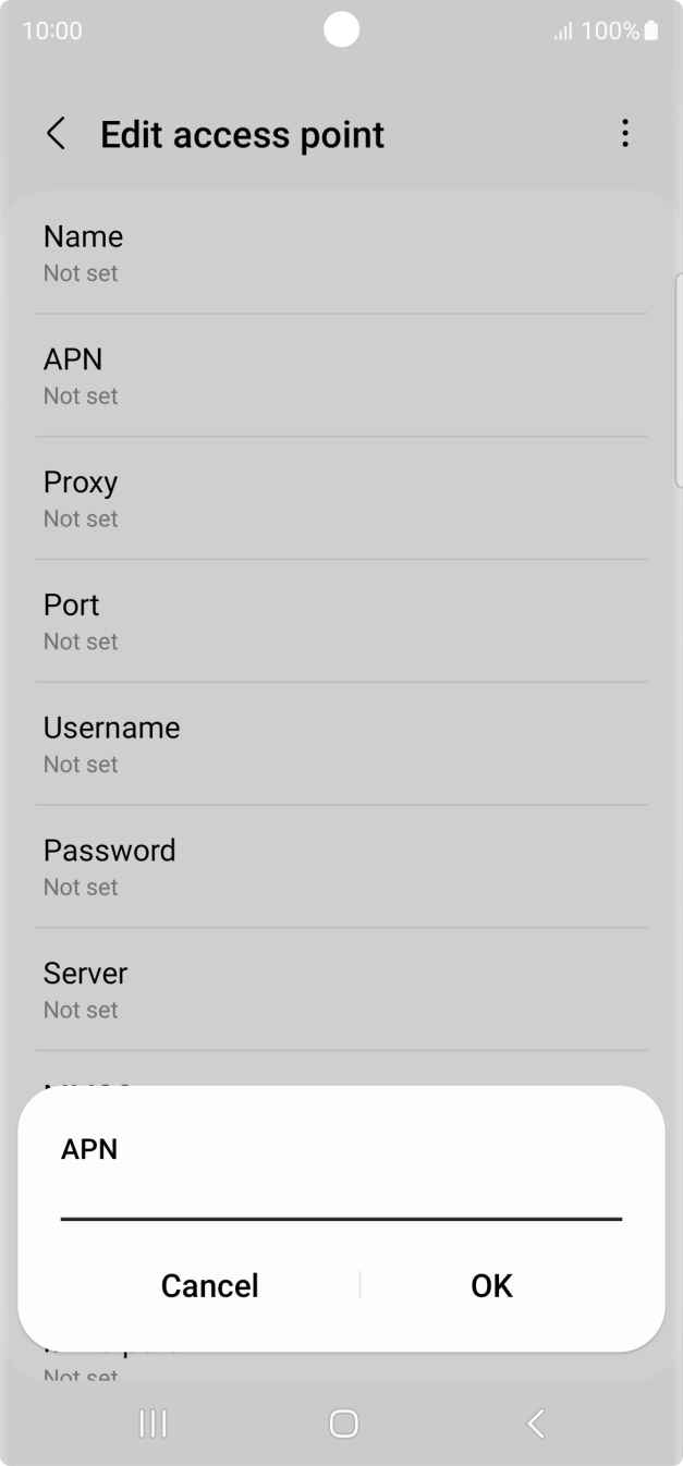 Key in telstra.wap and press OK.