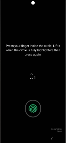 Follow the instructions on the screen to create the phone lock code using your fingerprint.