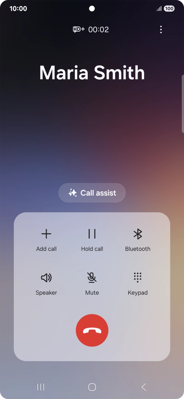 To use Galaxy AI for translation during a call, press Call assist.