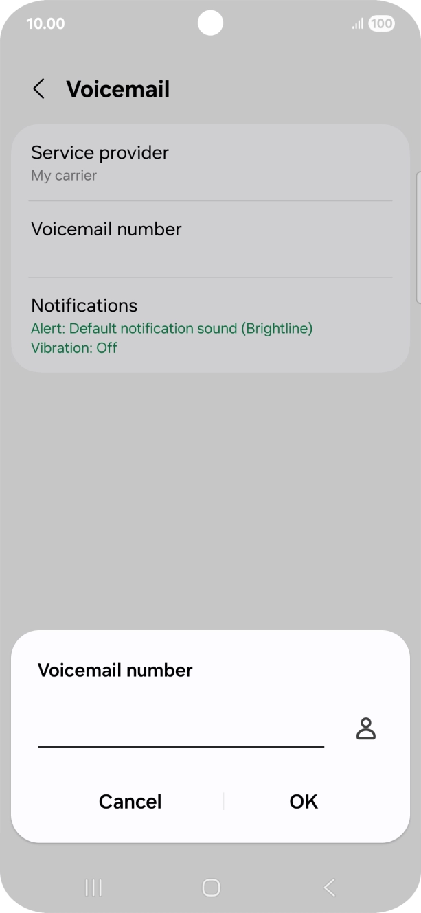 Key in +61101 and press OK.