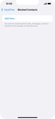 Press Add New... and follow the instructions on the screen to block a contact.