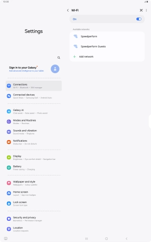 Press the required Wi-Fi network.