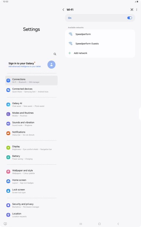 Press the required Wi-Fi network.